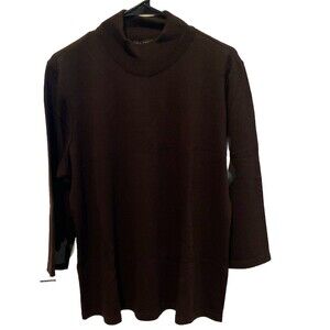 Lennie for Nina Leonard Burgundy Turtle Neck Sweater Size XL